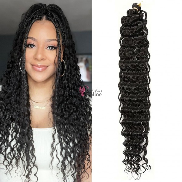 Extensie de par afro Deep Water Wave Twist Crochet de 60 cm Cod 241B# Brunet (Negru)